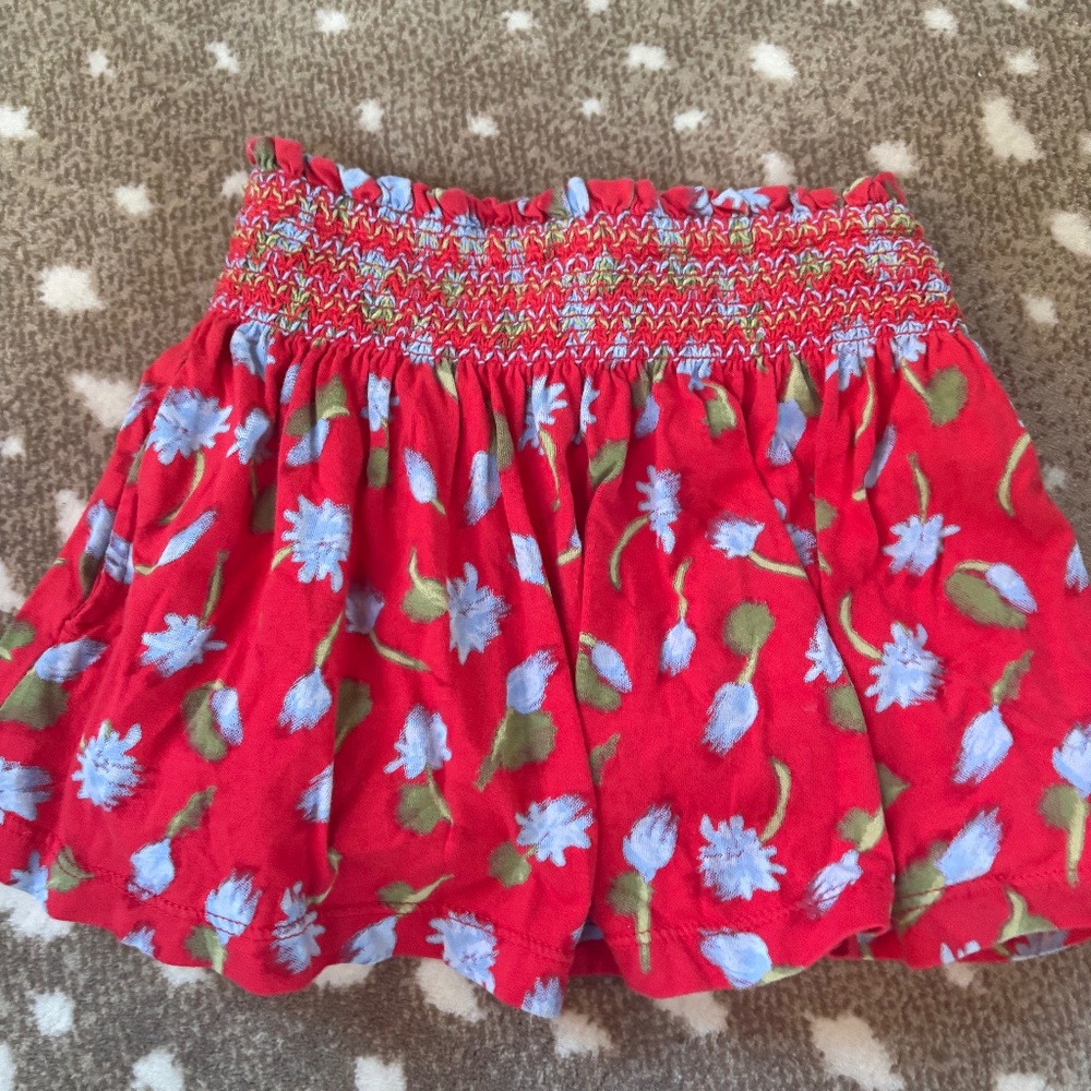 Jcrew Kids Red Floral Skirt Size 5